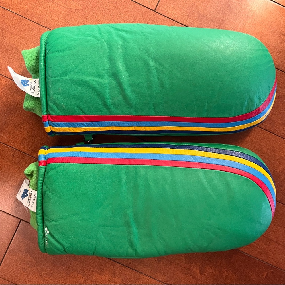Vintage Rainbow Hotfinger Mittens Mens XL